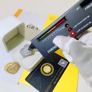 Anelli di <span class=keywords><strong>Moissanite</strong></span> in argento Sterling 925 a forma di cuore di alta qualità gioielli luppolo ghiacciato VVS alla moda e alla moda - Product Image 6