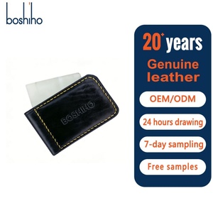 Boshiho - Clip para Billetes de Cuero Vacuno Hecho a Mano Estilo Vintage, Tarjetero, Organizador de Dinero en Efectivo - Product Image 1