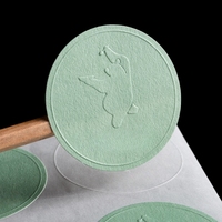 Autocollants texturés imprimés personnalisés, étiquette en relief, cercle mat, relief beige, blanc pur, logo de marque, emballage, autocollants d'étanchéité