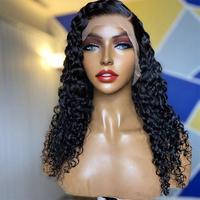 Perruque en cheveux humains indiens Remy Water Wave 13x6, sans colle, avec dentelle suisse, pré-épilée, boucles profondes et lâches, dentelle HD complète