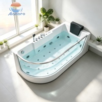 Baignoire d'intérieur pour 1-2 personnes baignoire à fenêtre en verre transparent baignoire acrylique pour salle de bain baignoire de massage d'hydrothérapie