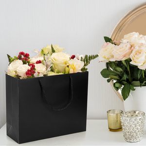 Bolsas de Papel de Regalo de Lujo con Logotipo Personalizado, Color Negro Mate y Oro Rosa, Bolsas de Compras Ecológicas con Asas y Lazo de Cinta - Product Image 6