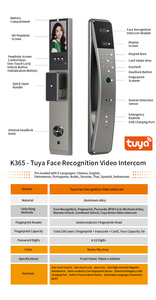 <span class=keywords><strong>Cerradura</strong></span> Inteligente para <span class=keywords><strong>Puerta</strong></span> con Reconocimiento Facial, Pantalla Táctil con Huella Dactilar, WiFi, Aplicación Tuya y Soporte para 9 Idiomas, para Puertas <span class=keywords><strong>de</strong></span> Madera, Casas y Apartamentos - Product Image 6