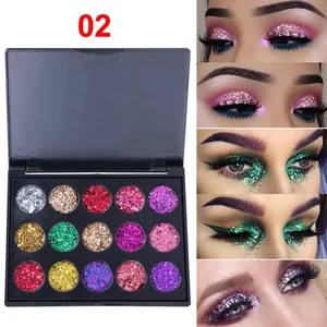 CmaaDu 15 Colors <b>Gold</b> Scallion Powder Diamond <b>Glitter</b> <b>Eyeshadow</b> Tray Shimmering Dazzling Universal Waterproof Easy to Color - Product Image 1