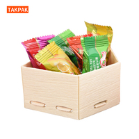 Houten waaier-vormige saladekom, fruitsnack-serviesplateau, houten voedselbox