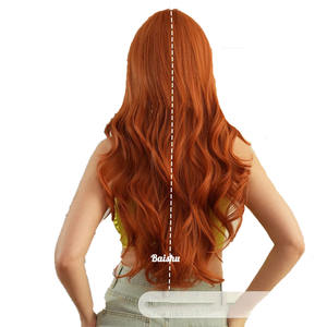 วิกผมยาวสีส้มแบบมี<span class=keywords><strong>หน้าม้า</strong></span> ลอนใหญ่ นุ่มฟู สไตล์บราซิลและเวียดนาม คุณภาพดี ราคาขายส่ง - Product Image 6