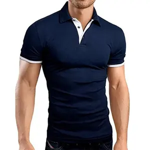 High quality mens plus size clothing pique 100%cotton short sleeve polo t-shirt contrast colors polo shirts for men