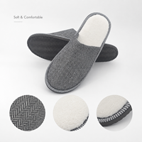 Chaussons d'hôtel jetables en tissu sergé de haute qualité, antidérapants en EVA, à bout fermé, pour hôtels, complexes hôteliers et salles de bain, fournitures pour invités, vente en gros