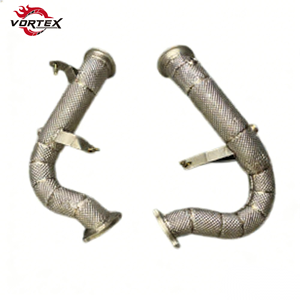 Vortex 304 Downpipe catalyzed à haut débit pour Porsche Macan Turbo S 2.9T V6 2018-2024 avec bouclier thermique, sans voyant d'avertissement moteur - Product Image 1