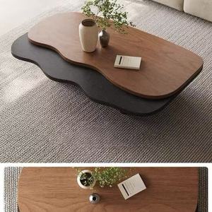 Nuovo Tavolino da Caffè Moderno 2025 con Design Bicolore, in Legno Massello per Soggiorno e Uso Domestico - Product Image 4