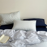 Ensemble de literie en coton pur, housse de couette et draps de couleur unie pour la maison et l'hôtel