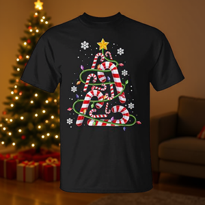 เสื้อยืดลายต้นคริสต์มาสพร้อมไฟประดับ ของขวัญเทศกาลสำหรับครอบครัวและเด็ก ผลิตในจีน รุ่น A19415 - Product Image 2