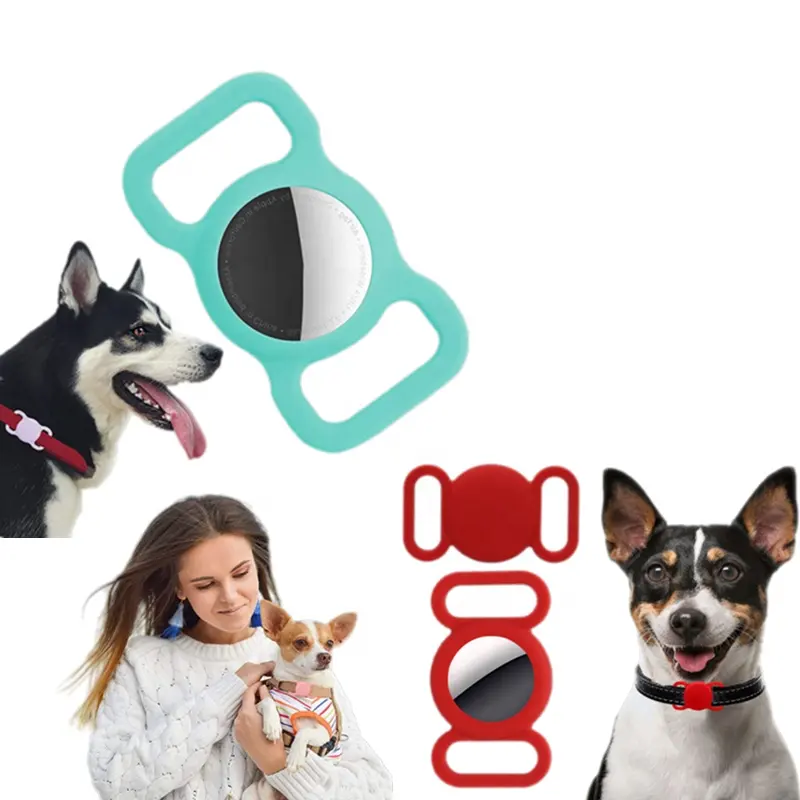 Bán Buôn Vật Nuôi GPS Thiết Bị Chủ Bảo Vệ Bìa Dog Collar Silicone Trường Hợp Đối Với Apple Airtag