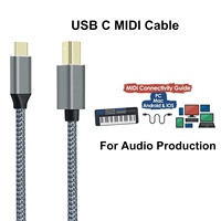 USB C à USB B Imprimante Scanner Câble Tressé Compatible pour pour DJ Contrôleur MIDI Clavier Piano Scanner et plus