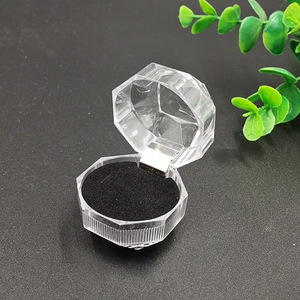 Acrylic Jewelry Storage <b>Box</b> Octagonal Flip Top Transparent Stackable For Rings <b>Earrings</b> Small Capacity 1pc - Product Image 3