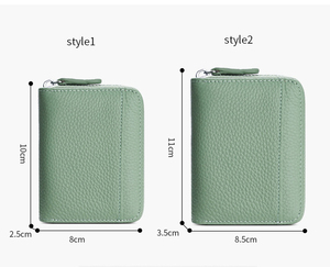 20 cartes femmes en cuir véritable fermeture éclair portefeuilles sac à main porte-cartes portefeuilles - Product Image 5