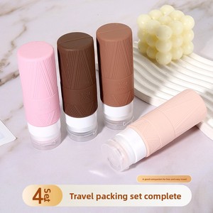 Bouteilles de voyage en silicone légères et grande capacité pour gel douche, nettoyant visage, cosmétiques, lotion portable, voyage d'affaires - Product Image 2