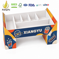 Plateau de partage alimentaire personnalisé en carton à compartiments pour emballage de plats rapides, combos de snacks, sauces, service de restauration décontractée, gaufrage