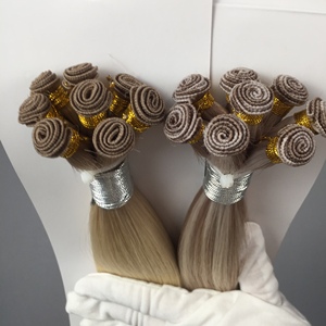 Extensiones de cabello humano Remy 100% de Dragonbeauty Factory, de 10 a 30 pulgadas, tejidas a mano, cabello ruso, color rubio, venta al por mayor. - Product Image 4