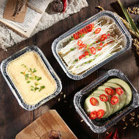 Boîte à lunch jetable en aluminium biodégradable avec un design moderne et simple pour barbecue, restauration rapide, à emporter - Capacité de 230 à 5000 ml