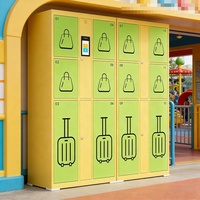 Casillero Inteligente para Equipaje Xinju con Pago con Tarjeta de Crédito y PIN, Gabinete de Almacenamiento de Pared con Carga USB y Autoservicio