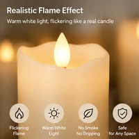 Lampe chauffante électrique sans fil du fabricant, avec mèches mobiles en cire véritable, effet de flamme vacillante sans flamme, télécommande, rechargeable par USB, bougies LED