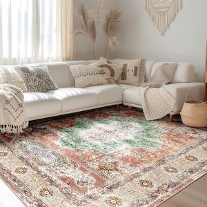 <span class=keywords><strong>Tappeto</strong></span> Pieghevole Lavabile Stampato Stile Americano Vintage per Soggiorno, <span class=keywords><strong>Camera</strong></span> da Letto e Studio - Product Image 1