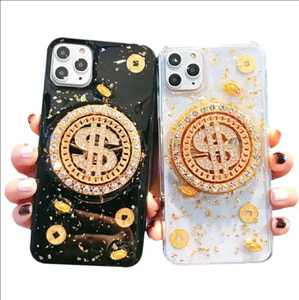 Funda para teléfono móvil Dollar giratoria adecuada para <span class=keywords><strong>iPhone</strong></span> 14/13/12/11 Pro Max gotas pegamento hoja de oro <span class=keywords><strong>Xr</strong></span> XS Max funda para teléfono - Product Image 1