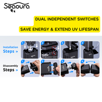 Filtre d'aquarium Seaoura SR-706 UV avec système de changement d'eau rapide, pompe filtrante submersible à éponge pour aquarium, drainage facile