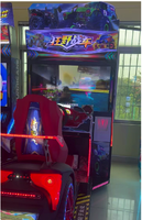 Máquina de Juego de Carreras de Autos Operada con Monedas, Simulador de Carreras Dinámico con Pantalla LCD HD, Videojuego de Plástico para Parques de Diversiones