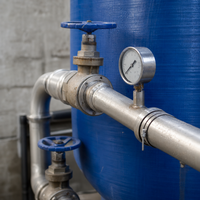 Système d'alimentation en eau à pression constante et fréquence variable avec réservoir modulaire en acier inoxydable, productivité de 2000 L/heure, garantie 1 an
