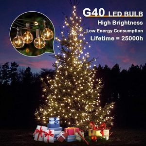 50FT 100FT LED G40 Globe String Lights infrangibili Patio esterno luci stringa Edison 50 cortile appeso luce da bistrot - Product Image 3