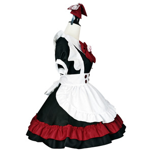 Halloween Vampire Maid Lolita Costume Black Red Polyester Cosplay Anime Role Play Outfit Spring 2023 - Product Image 4