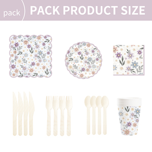 Platos y Servilletas con Diseño de Flores Silvestres DAMAI, Artículos para Fiestas, Decoraciones Florales de Papel, Vajilla para Primavera, Picnic, Cumpleaños, Fiesta de Té - Product Image 4