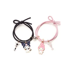 Magnete attira coppia bracciale simpatico cartone animato gioielli con ciondolo corda elastica regolabile bracciale regalo amante per donna uomo