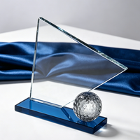 Trophées et plaques en cristal personnalisés directement de l'usine avec balle de golf pour les compétitions sportives – Récompense sportive en cristal pour le golf