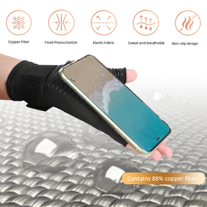 Luvas de Compressão de Fibra de Cobre Sem Dedos para Artrite com Suporte para Mãos e Punho, Alívio para Doença de Raynaud - Poliéster de Verão - Product Image 4