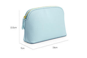 Sac à cosmétiques en cuir PU, grande capacité, organiseur de maquillage de voyage avec fermeture éclair, trousse de toilette imperméable pour les essentiels quotidiens - Product Image 6