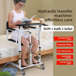Multi-Function Patient Transfer Lift, Manual Hydraulic Elderly Shift <strong>Chair</strong> with Bedpan, Nursing <strong>Mobility</strong> Aid for Home Use - Product Image 2