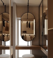 Armoire de chambre à coucher moderne simple en MDF avec coiffeuse, écologique et durable, design mural