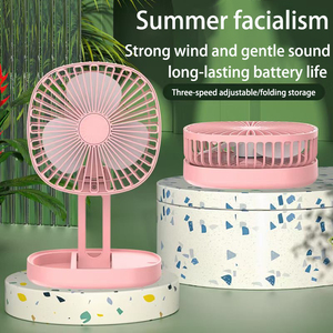 Ventilador eléctrico portátil recargable por USB, ventiladores de soporte de mesa plegable para escritorio, cocina, coche al aire libre, batería de plástico - Product Image 2