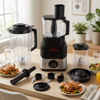 Multifunctionele 4L/1.5L/1L huishoudelijke milkshake- en ijsvergruizer met zuivere koperen motor, blender met drie bekers en grote capaciteit