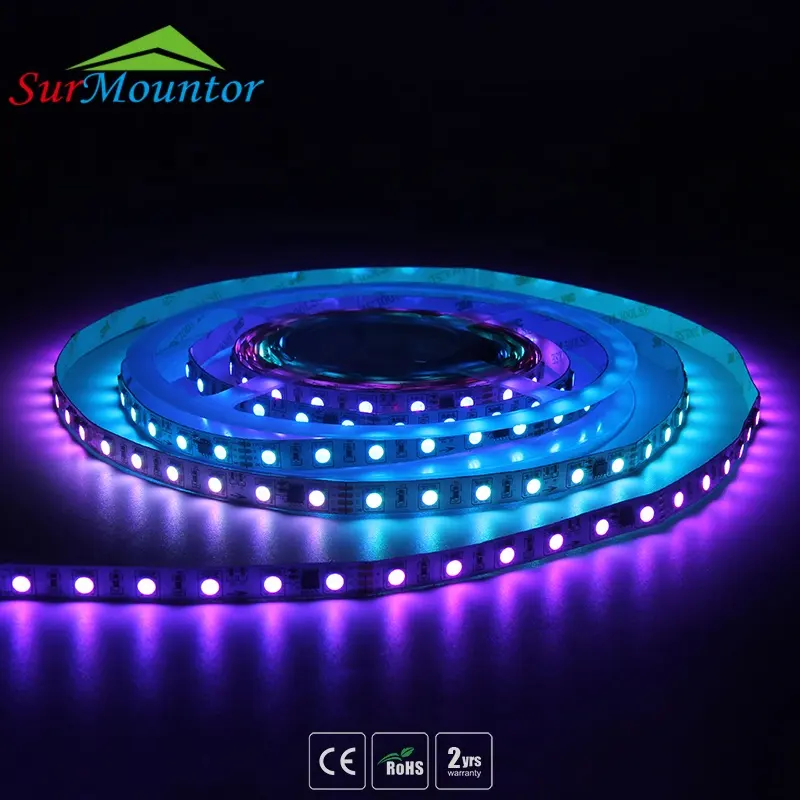 Endereçável 10mm 24v flexível branco pcb rgb led tira de luz