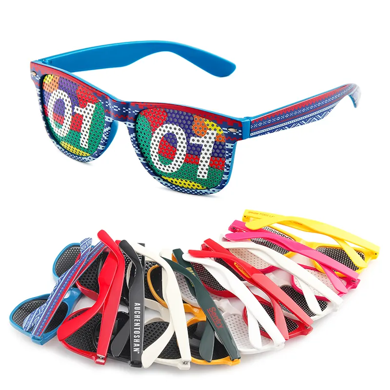 flag sunglasses USA UK France Italy Germany fan pinhole sticker country football event red sun glasses