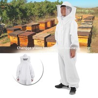 Combinaison d'apiculture blanche prête à l'emploi et chapeau Vêtements anti-piqûres avec support pour l'apiculture État neuf