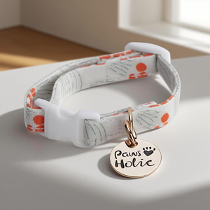 Collier de chien en coton moderne XS Design d'impression de luxe Durable et doux pour un chien élégant marchant confortable personnalisé - Product Image 1
