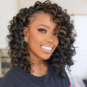 Tresses courtes bouclées Goddess Box Braids, tresses au crochet pré-bouclées <span class=keywords><strong>pour</strong></span> coiffures naturelles - Product Image 1
