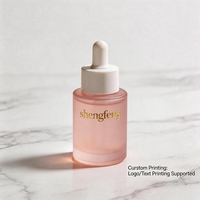 Flacon compte-gouttes en verre givré pour emballage cosmétique, personnalisé avec logo imprimé, rechargeable, avec joint hermétique, 5, 10, 15 ml, pour sérum, crème pour les yeux