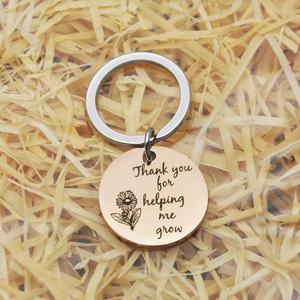 Etichetta con Logo inciso al Laser personalizzato etichetta per gioielli personalizzata Logo personalizzato Charm grazie per aver assistito a crescere portachiavi - Product Image 3