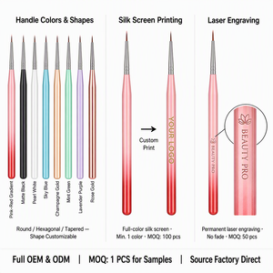 Ensemble de 7 pinceaux à ongles en acrylique dégradé rouge vin, poils en nylon PBT pour la peinture au gel en salon - Product Image 6
